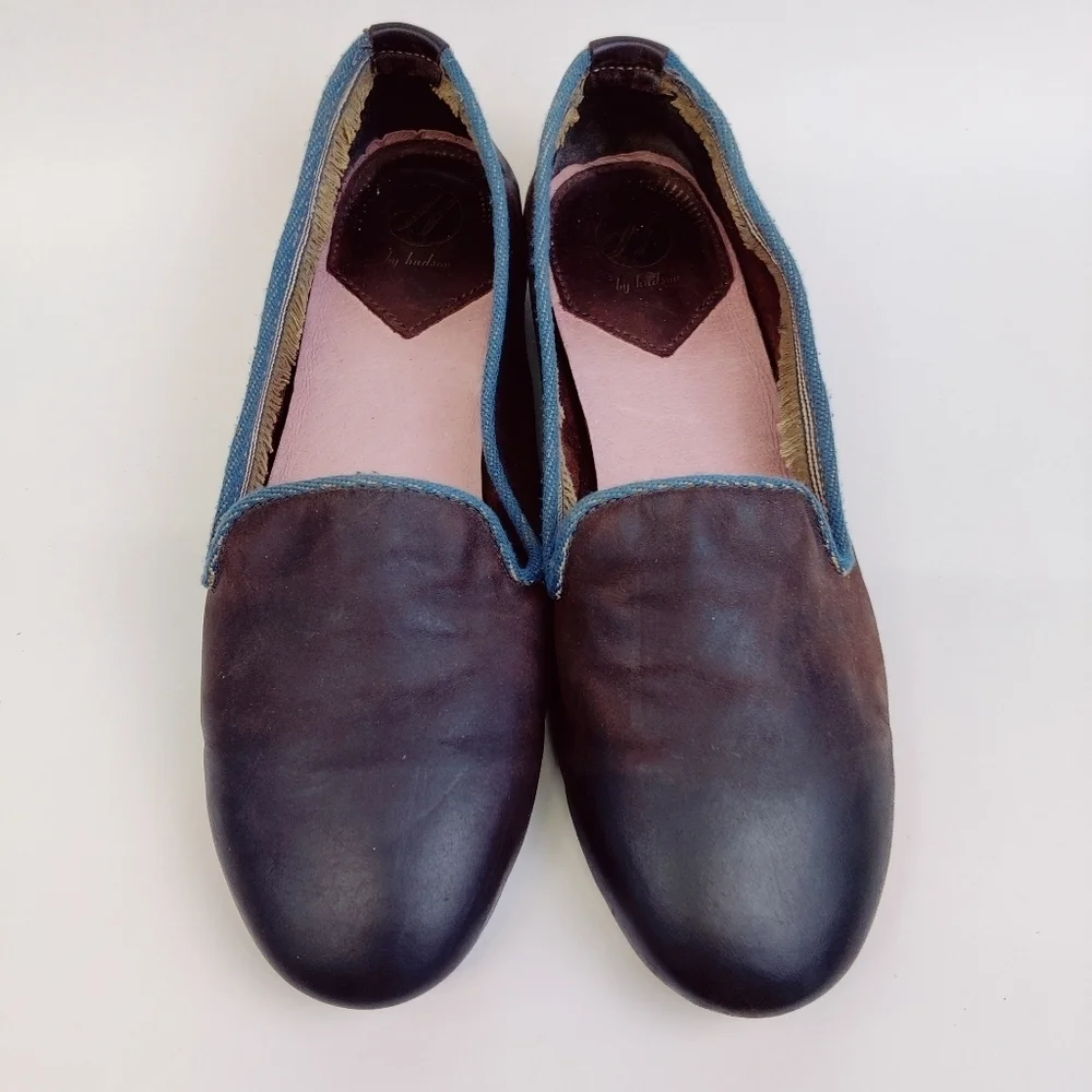 H by Hudson Brown Leather Flats Sz 38